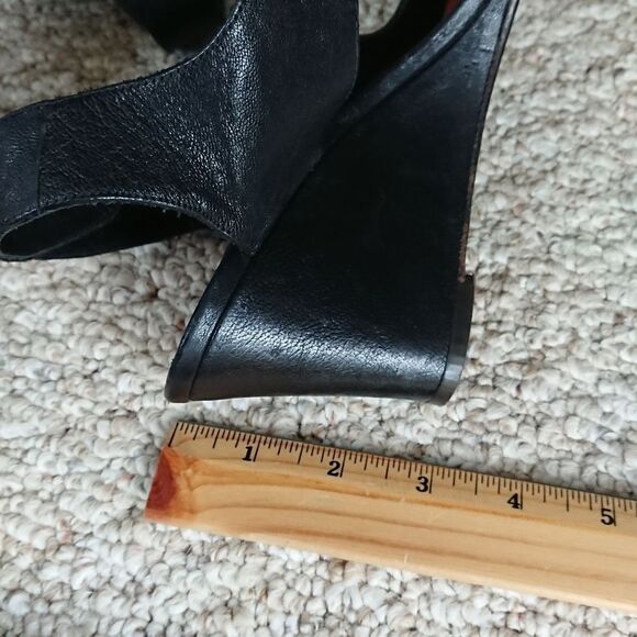 CHIE MIHARA Black Leather Ankle Strap Open Toe Sandals size 39.5 - Picture 10 of 12